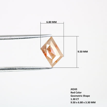 1.30 CT Red Color Geometric Shape Loose Diamond For Diamond Pendant | Birthday Gift | Anniversary GiftFor Gold Ring Diamonds