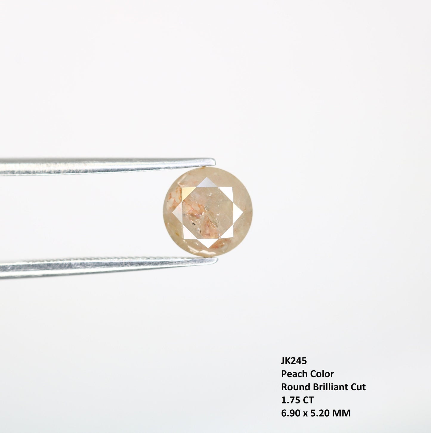 1.75 CT Peach Color Loose Brilliant Cut Diamond | Ideal for Wedding or Proposal Ring | Perfect Gift for Her | Custom Gold Ring Setting