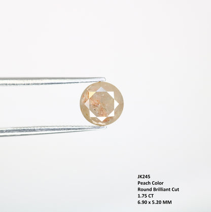 1.75 CT Peach Color Loose Brilliant Cut Diamond | Ideal for Wedding or Proposal Ring | Perfect Gift for Her | Custom Gold Ring Setting