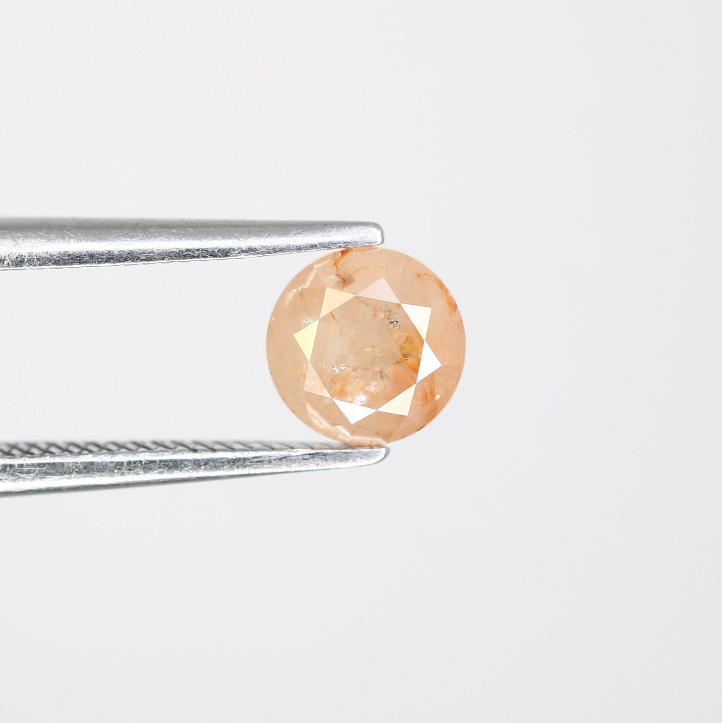 0.83 CT Peach Color Round Brilliant Cut Loose Diamond | Fancy Peach Diamond for Proposal Ring | Custom Engagement Jewelry |Gold Ring Setting