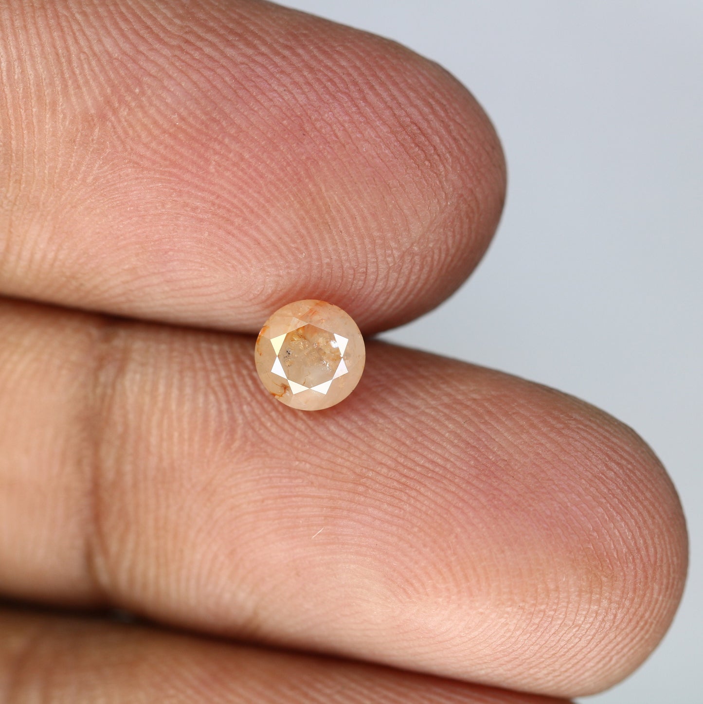 0.83 CT Peach Color Round Brilliant Cut Loose Diamond | Fancy Peach Diamond for Proposal Ring | Custom Engagement Jewelry |Gold Ring Setting