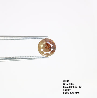 1.20 CT Fancy Grey Color Round Brilliant Cut Natural Diamond For Proposal Ring | Gift For HerFor Gold Ring Diamonds