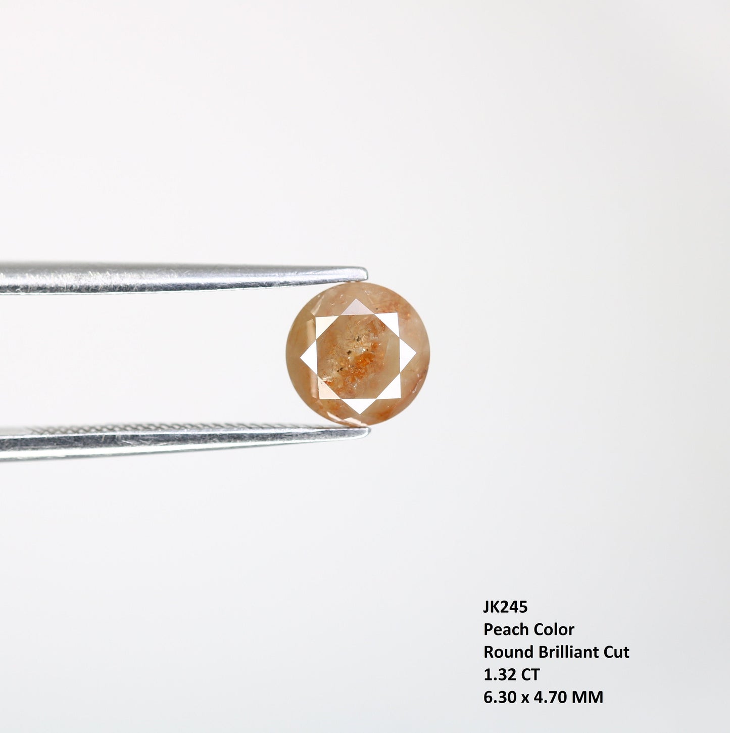 1.32 CT Natural Peach Rustic Brilliant Cut Diamond | Ideal for Wedding or Engagement Ring | Custom Gold Ring Setting