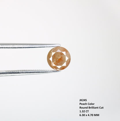 1.32 CT Natural Peach Rustic Brilliant Cut Diamond | Ideal for Wedding or Engagement Ring | Custom Gold Ring Setting