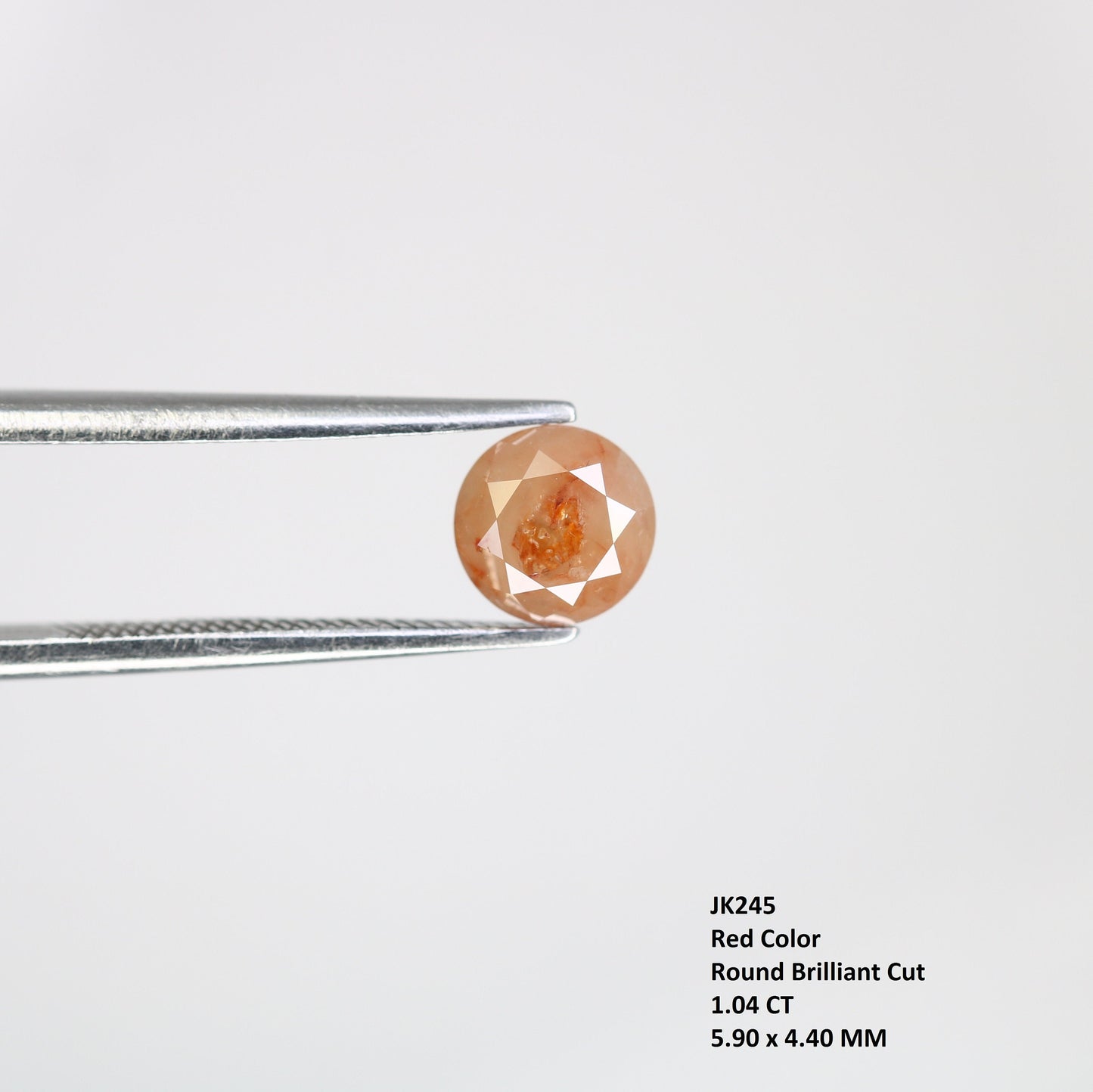 1.04 CT Red Round Brilliant Cut Diamond | Ideal for Engagement Ring | Perfect Anniversary Gift | Gift for Her | Custom Gold Ring Setting