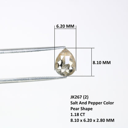 1.18 CT Salt And Pepper Pear Shaped Diamond For Multiple Occassion And Wedding | Gift For HerFor Gold Ring Diamonds
