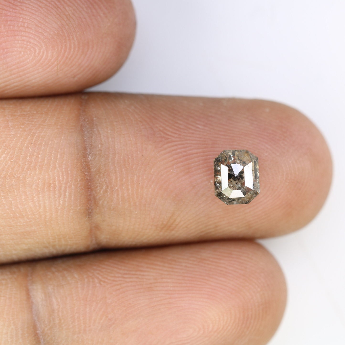 1.06 CT Emerald Cut Loose Diamond - Salt and Pepper Emerald Shape Diamond - Emerald For Wedding Ring - LABORDAY Offer - Customize Jewelry