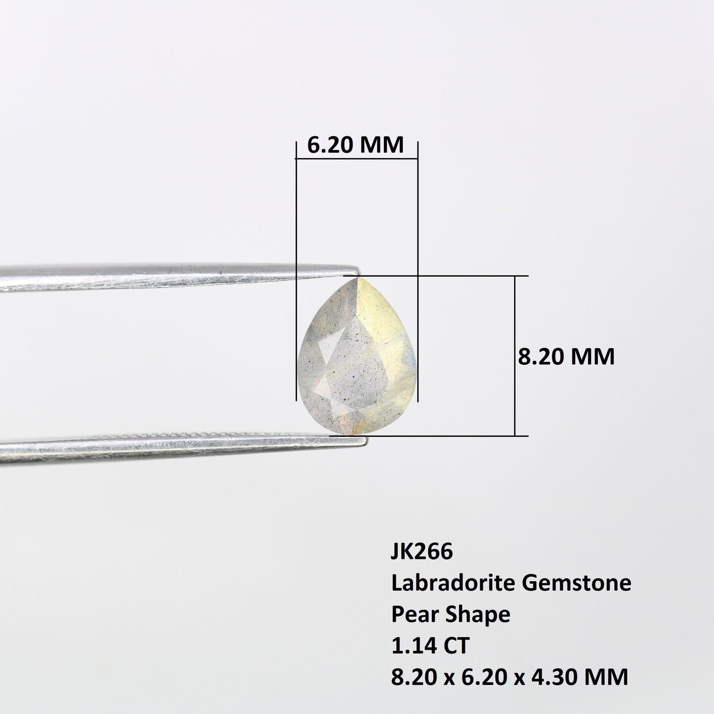 1.14 CT Pear Shape Labradorite Gemstone for Engagement Ring - Grey Stone for Wedding Jewelry and Gift for Daughter