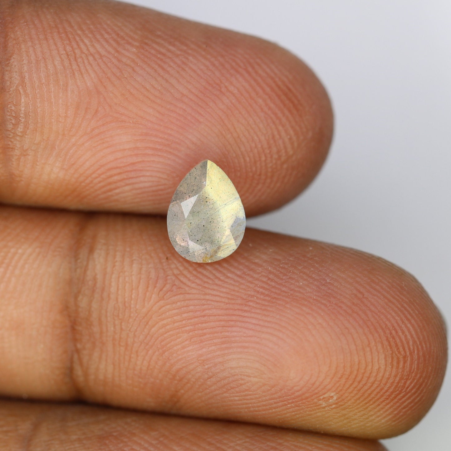 1.14 CT Pear Shape Labradorite Gemstone for Engagement Ring - Grey Stone for Wedding Jewelry and Gift for Daughter