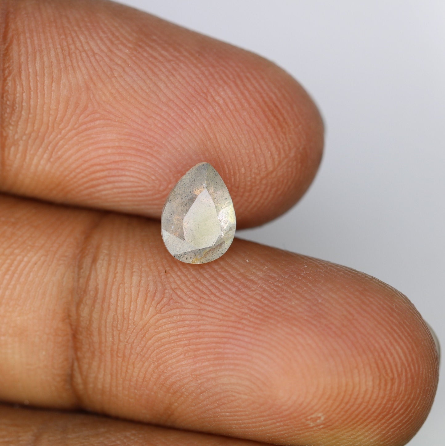 1.14 CT Pear Shape Labradorite Gemstone for Engagement Ring - Grey Stone for Wedding Jewelry and Gift for Daughter