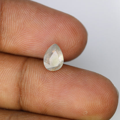 1.14 CT Pear Shape Labradorite Gemstone for Engagement Ring - Grey Stone for Wedding Jewelry and Gift for Daughter