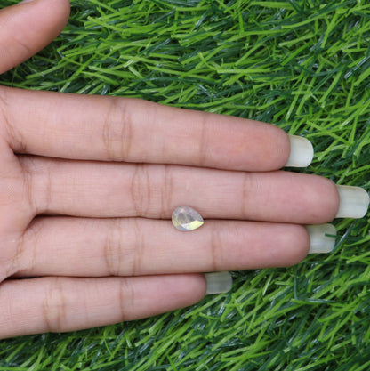 1.14 CT Pear Shape Labradorite Gemstone for Engagement Ring - Grey Stone for Wedding Jewelry and Gift for Daughter