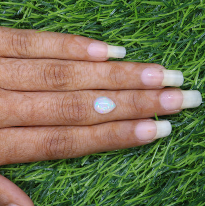 1.49 CT Rainbow Blue Opal Pear Shape Gemstone for Engagement Ring - Stunning Wedding Ring and Gift for Her with Gold Ring and Diamonds
