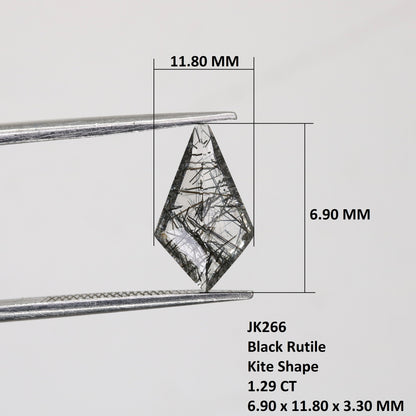 1.29 CT Kite Shape Loose Black Gemstone for Multiple Occasions - Elegant Statement Jewelry and Gift for Daughter with Gold Ring and Diamonds