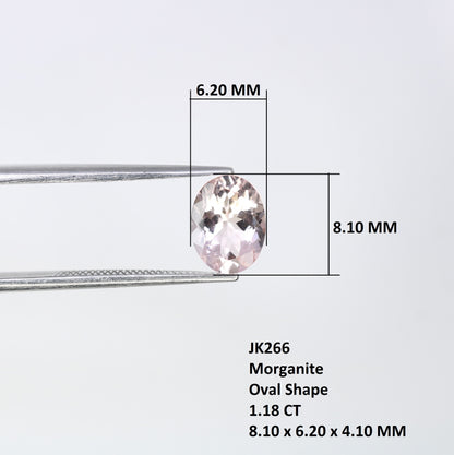 1.18 CT Pink Morganite Loose Gemstone - Oval Shape Natural Earth Mined Stone for Elegant Jewelry Designs