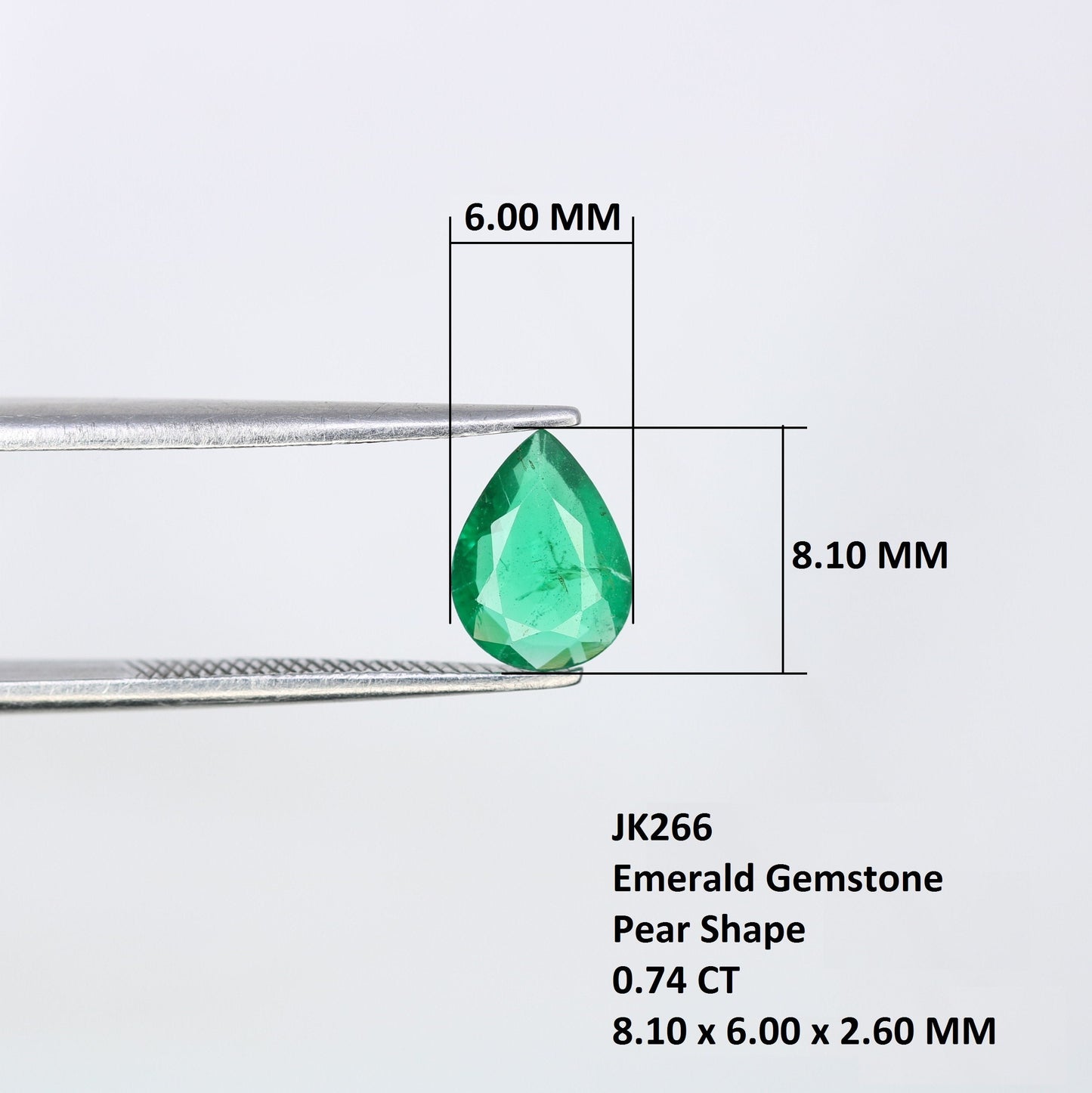 0.74 CT natural Colombian emerald pear shape gemstone - faceted loose gem for jewelry making