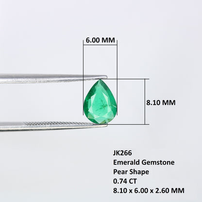 0.74 CT natural Colombian emerald pear shape gemstone - faceted loose gem for jewelry making