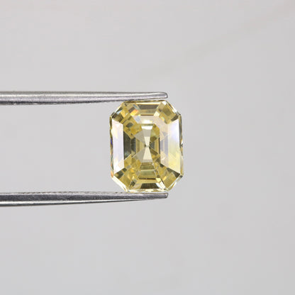 4.26 CT Citrine Emerald Shape Sapphire for Weddings and Multiple Occasions Perfect Proposal Ring and Gift for Her with Gold Ring and Diamond
