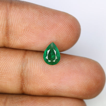 0.74 CT natural Colombian emerald pear shape gemstone - faceted loose gem for jewelry making