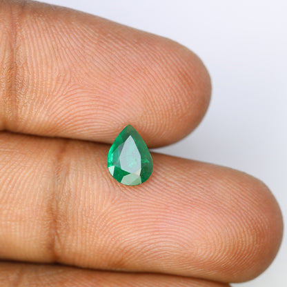 0.74 CT natural Colombian emerald pear shape gemstone - faceted loose gem for jewelry making