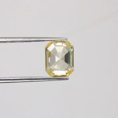 4.26 CT Citrine Emerald Shape Sapphire for Weddings and Multiple Occasions Perfect Proposal Ring and Gift for Her with Gold Ring and Diamond
