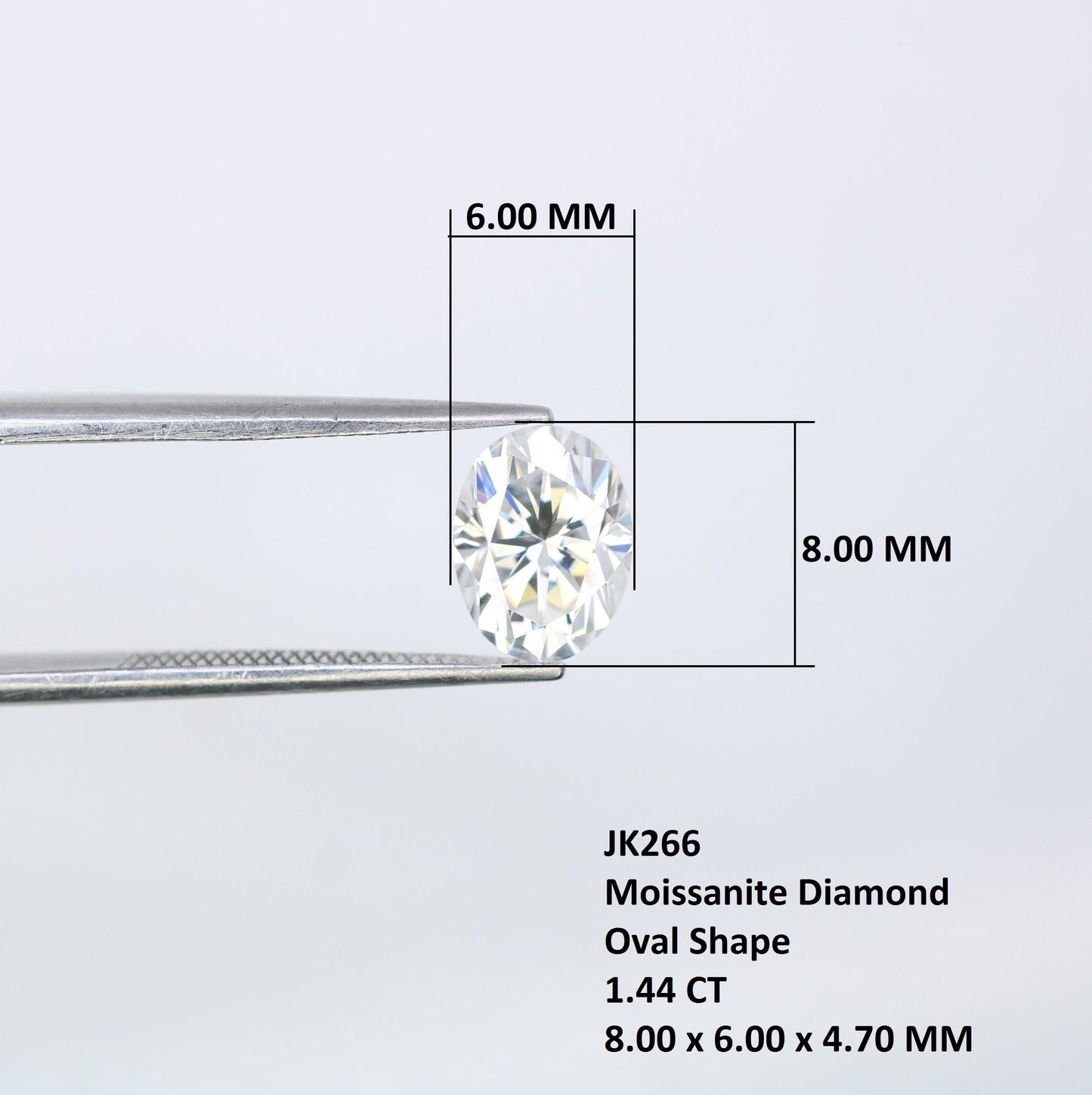 1.44 CT Moissanite Gemstone Oval Cut White Stone for Wedding Gift Perfect Proposal Ring and Jewelry for Daughter with Gold Ring and Diamond