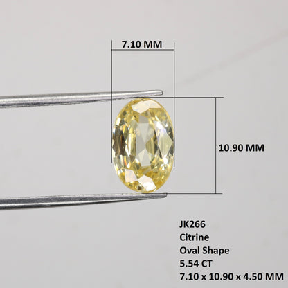 5.54 CT Natural Citrine Oval Loose Gemstone - Stunning Yellow Stone for Fine Jewelry and Diamonds