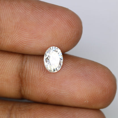 1.44 CT Moissanite Gemstone Oval Cut White Stone for Wedding Gift Perfect Proposal Ring and Jewelry for Daughter with Gold Ring and Diamond