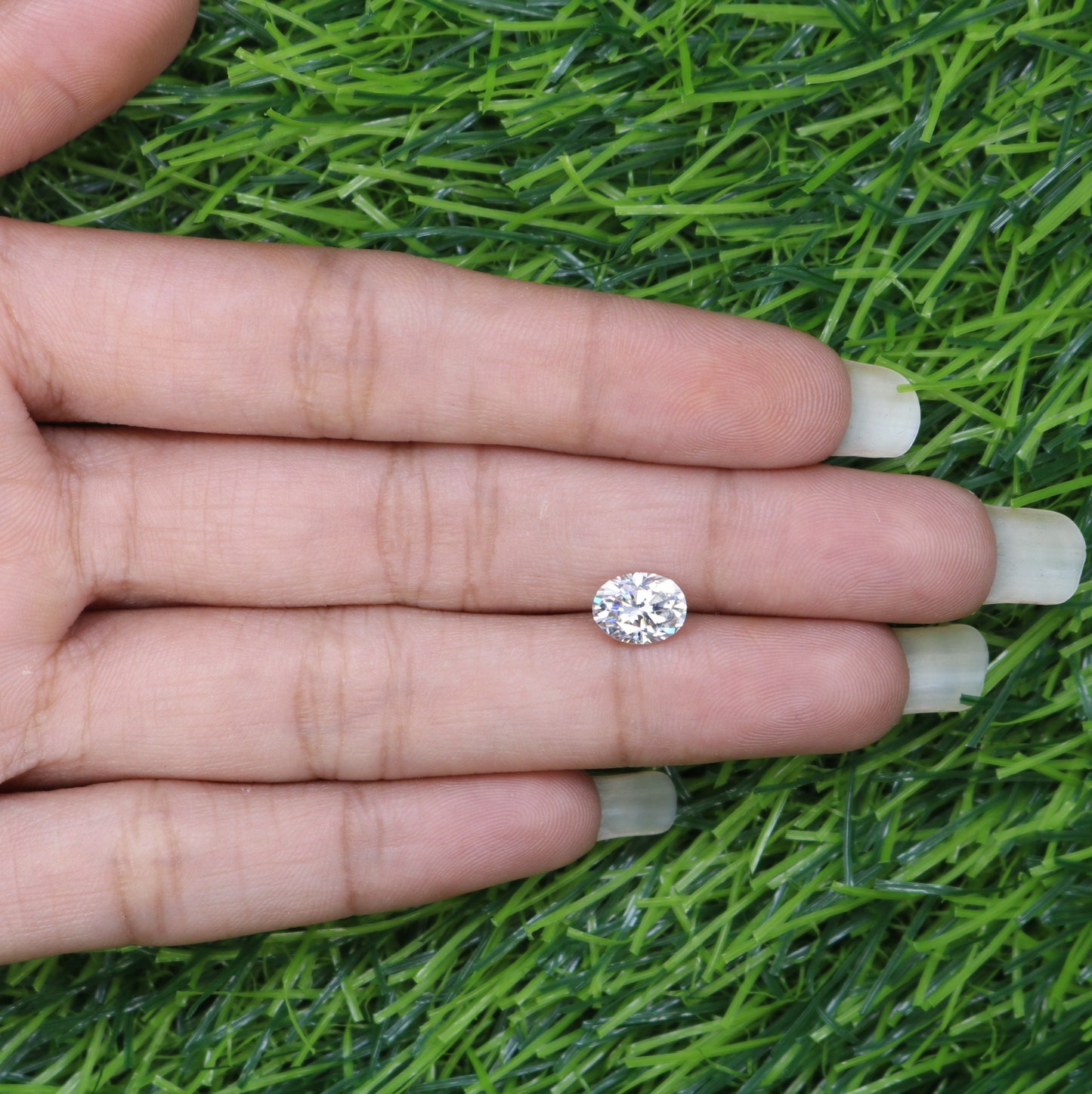 1.44 CT Moissanite Gemstone Oval Cut White Stone for Wedding Gift Perfect Proposal Ring and Jewelry for Daughter with Gold Ring and Diamond