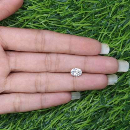 1.44 CT Moissanite Gemstone Oval Cut White Stone for Wedding Gift Perfect Proposal Ring and Jewelry for Daughter with Gold Ring and Diamond