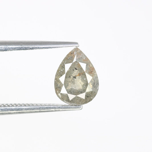 1.1 CT Salt and Pepper Pear Shape Rustic Diamond | Ideal Proposal Ring | Perfect Gift for Wife or Girlfriend | Anniversary Surprise