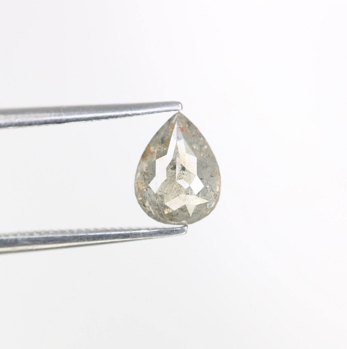 1.1 CT Salt and Pepper Pear Shape Rustic Diamond | Ideal Proposal Ring | Perfect Gift for Wife or Girlfriend | Anniversary Surprise