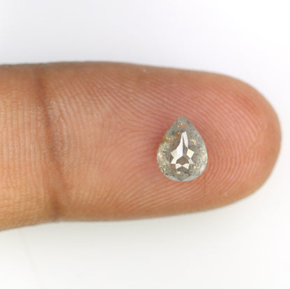 1.1 CT Salt and Pepper Pear Shape Rustic Diamond | Ideal Proposal Ring | Perfect Gift for Wife or Girlfriend | Anniversary Surprise