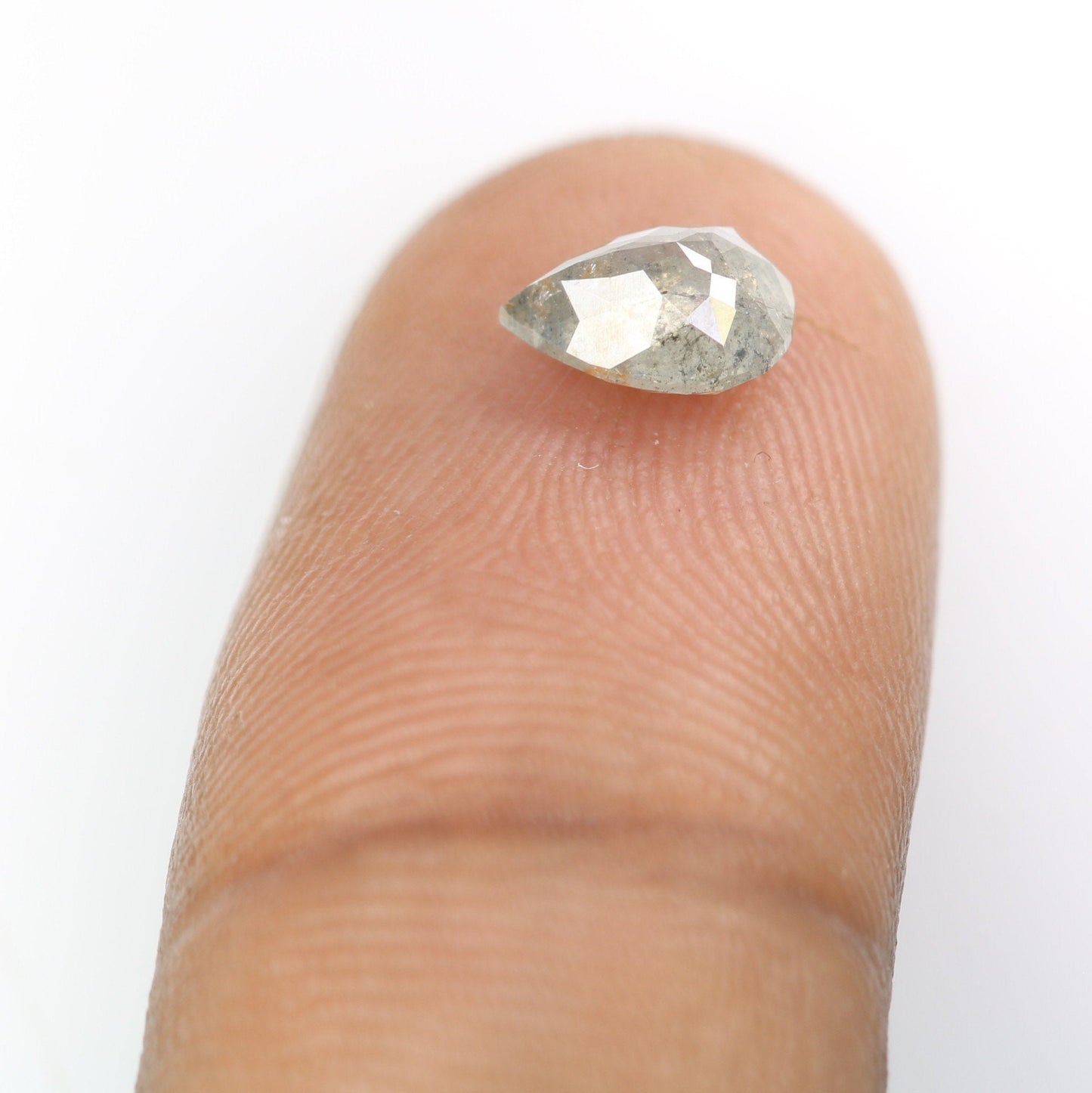 1.1 CT Salt and Pepper Pear Shape Rustic Diamond | Ideal Proposal Ring | Perfect Gift for Wife or Girlfriend | Anniversary Surprise