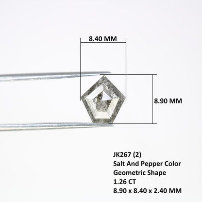 1.26 CT Geometric Shape Salt And Pepper Diamond For Wedding Jewlery | Engagement Riing | Fancy Colour DiamondFor Gold Ring Diamonds