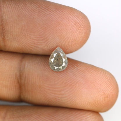 1.1 CT Salt and Pepper Pear Shape Rustic Diamond | Ideal Proposal Ring | Perfect Gift for Wife or Girlfriend | Anniversary Surprise