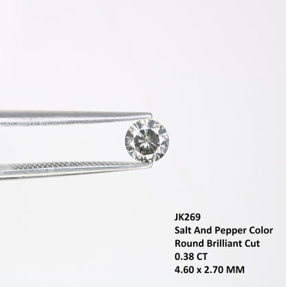 0.38 CT Natural Salt and Pepper Brilliant Cut Loose Diamond | Ideal for Proposal Ring, Diamond Pendant, or Gift for Her | Gold Ring Diamonds