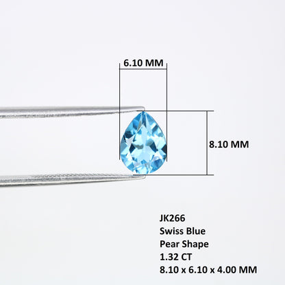 1.32 CT Swiss Blue Pear Shape Gem for Proposal Ring - Fancy Color Diamond for Customized Jewelry Making with Gold Ring