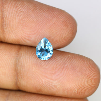 1.32 CT Swiss Blue Pear Shape Gem for Proposal Ring - Fancy Color Diamond for Customized Jewelry Making with Gold Ring