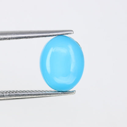 1.71 CT Rustic Natural Blue Turquoise Oval Cut Gemstone for Jewelry Perfect for Engagement Ring and Gift for Her with Gold Ring and Diamond