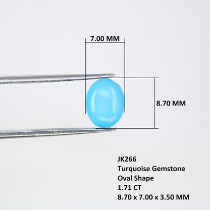 1.71 CT Rustic Natural Blue Turquoise Oval Cut Gemstone for Jewelry Perfect for Engagement Ring and Gift for Her with Gold Ring and Diamond