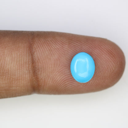 1.71 CT Rustic Natural Blue Turquoise Oval Cut Gemstone for Jewelry Perfect for Engagement Ring and Gift for Her with Gold Ring and Diamond