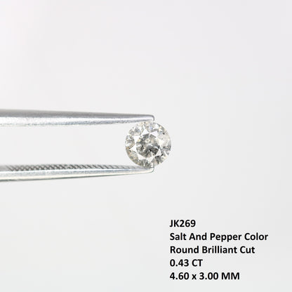 0.43 CT Natural Salt and Pepper Brilliant Cut Loose Diamond | Wedding or Birthday Gift | for Jewelry Making | Wholesale Price Diamonds