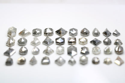 Loose Salt and Pepper Diamonds | Mixed Shape Natural Black and Gray Diamonds | Unique Gemstones for Jewelry Gifts