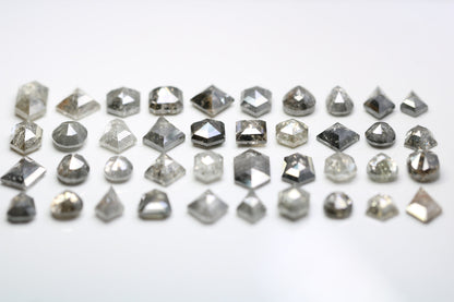 Loose Salt and Pepper Diamonds | Mixed Shape Natural Black and Gray Diamonds | Unique Gemstones for Jewelry Gifts