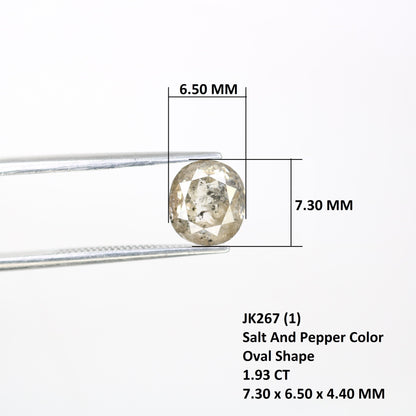 1.93 CT Oval Salt and Pepper Diamond - Unique Engagement Ring, Oval Halo Ring & Thoughtful Wedding Gift for Daughter or Girlfriend