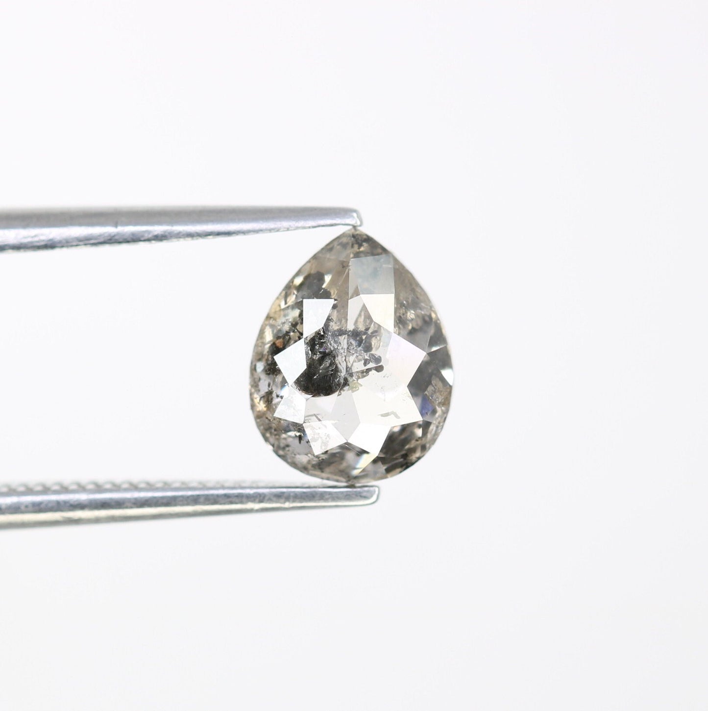 1.44 CT Pear Shape Salt and Pepper Diamond | Wedding Gift Proposal Ring | Unique Jewelry Gift for Daughter | Birthday Gift Idea