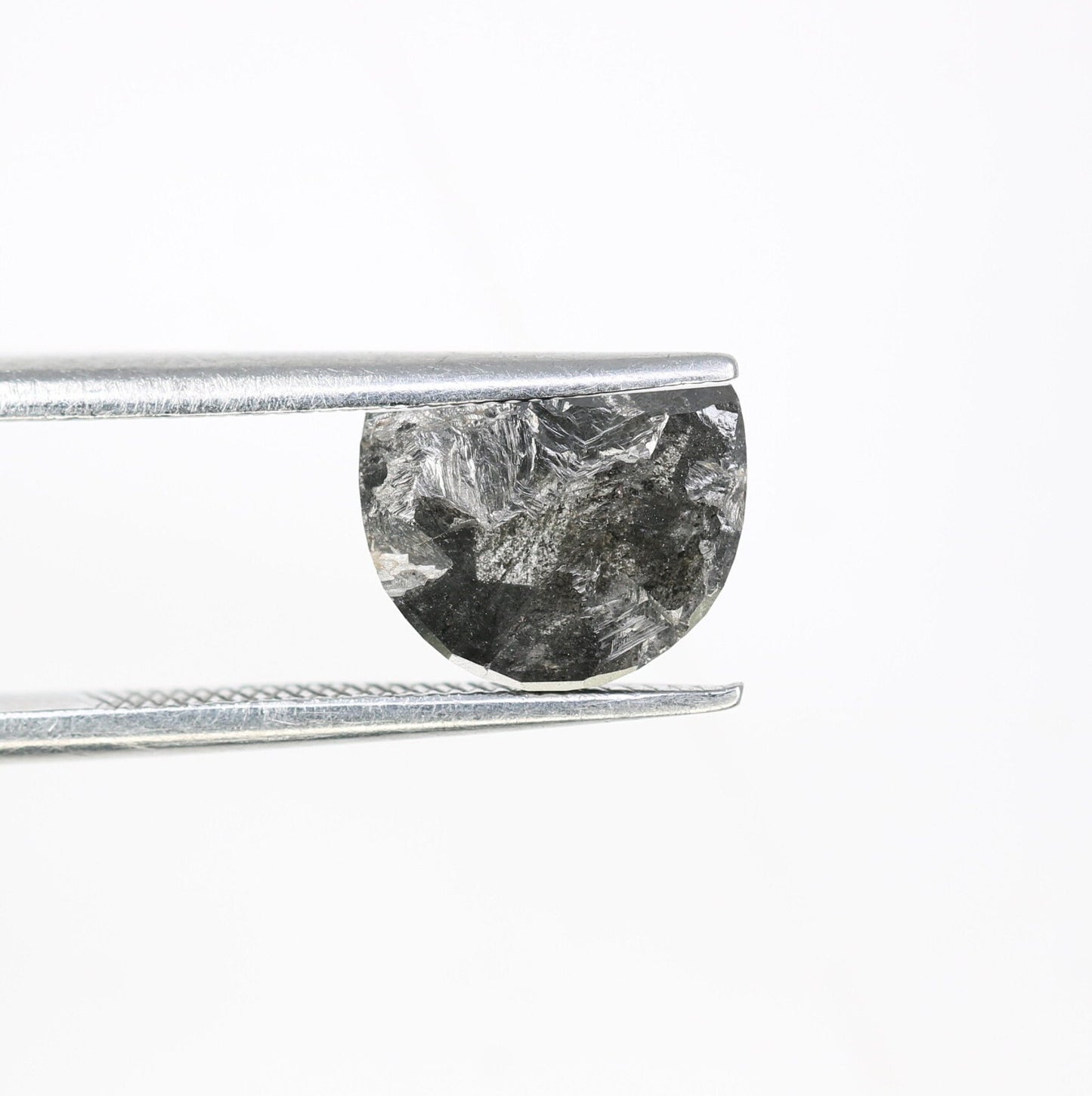 1.73 CT Salt And Pepper Half Moon Shape Diamond For Engagement Ring | Proposal Ring | Elegant Diamond Pendant | Gift For HerFor Gold Ring
