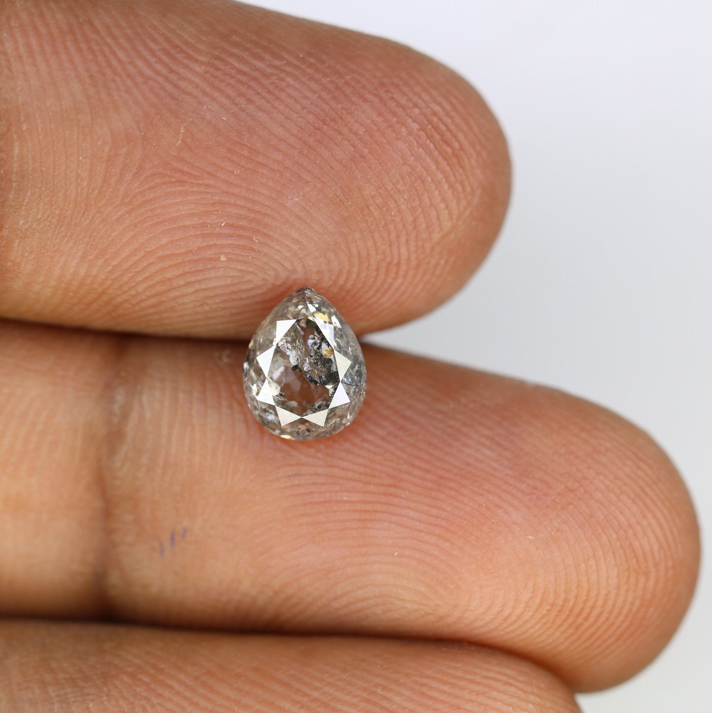 1.44 CT Pear Shape Salt and Pepper Diamond | Wedding Gift Proposal Ring | Unique Jewelry Gift for Daughter | Birthday Gift Idea