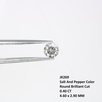 0.4 CT Natural Salt and Pepper Brilliant Cut Rustic Diamond | Multiple Occasions, Wedding, or Gifts for Wife or Sister | Custom Gold Ring